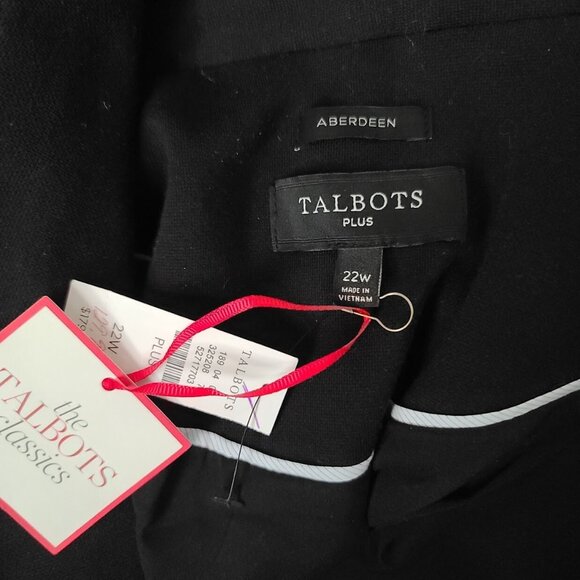 Talbots Aberdeen Pique Knit Pick Stitch Blazer Plus 22W Black Career Preppy NWT - Picture 2 of 8